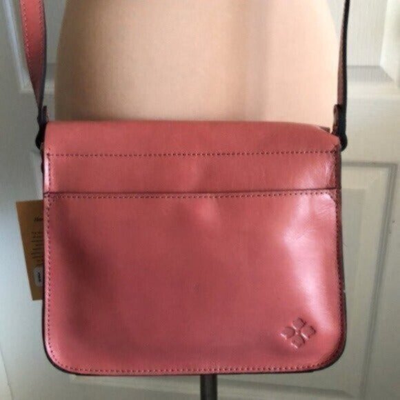 Patricia Nash Cecina Flap Old Rose Leather Tooled Crossbody Pink - Picture 6 of 12